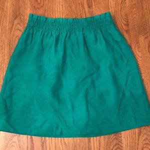 J.Crew emerald green mini skirt, size 6